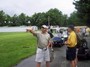 Mitch Bicknell advising partner Marty Bicknell where the drive went.